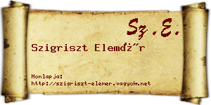 Szigriszt Elemér névjegykártya